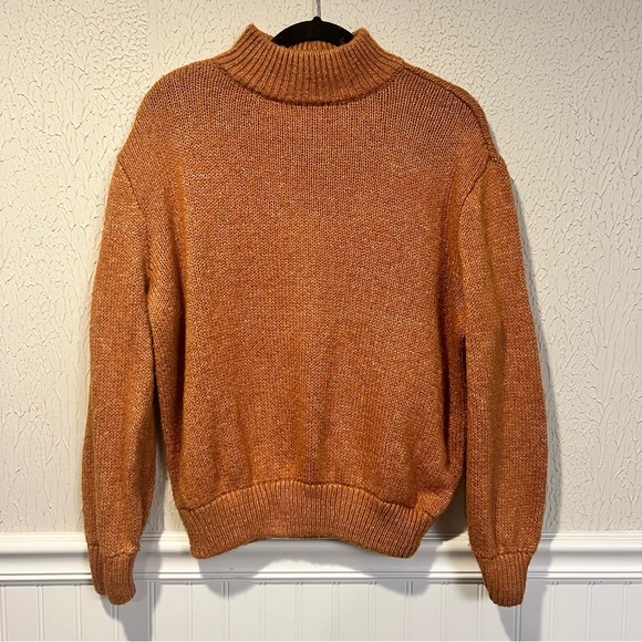 Aerie Warm Rust Mock Neck Sweater size medium - Picture 9 of 11